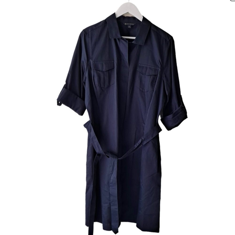 Brooks Brothers Navy Classic Button-Up Shirt Dress